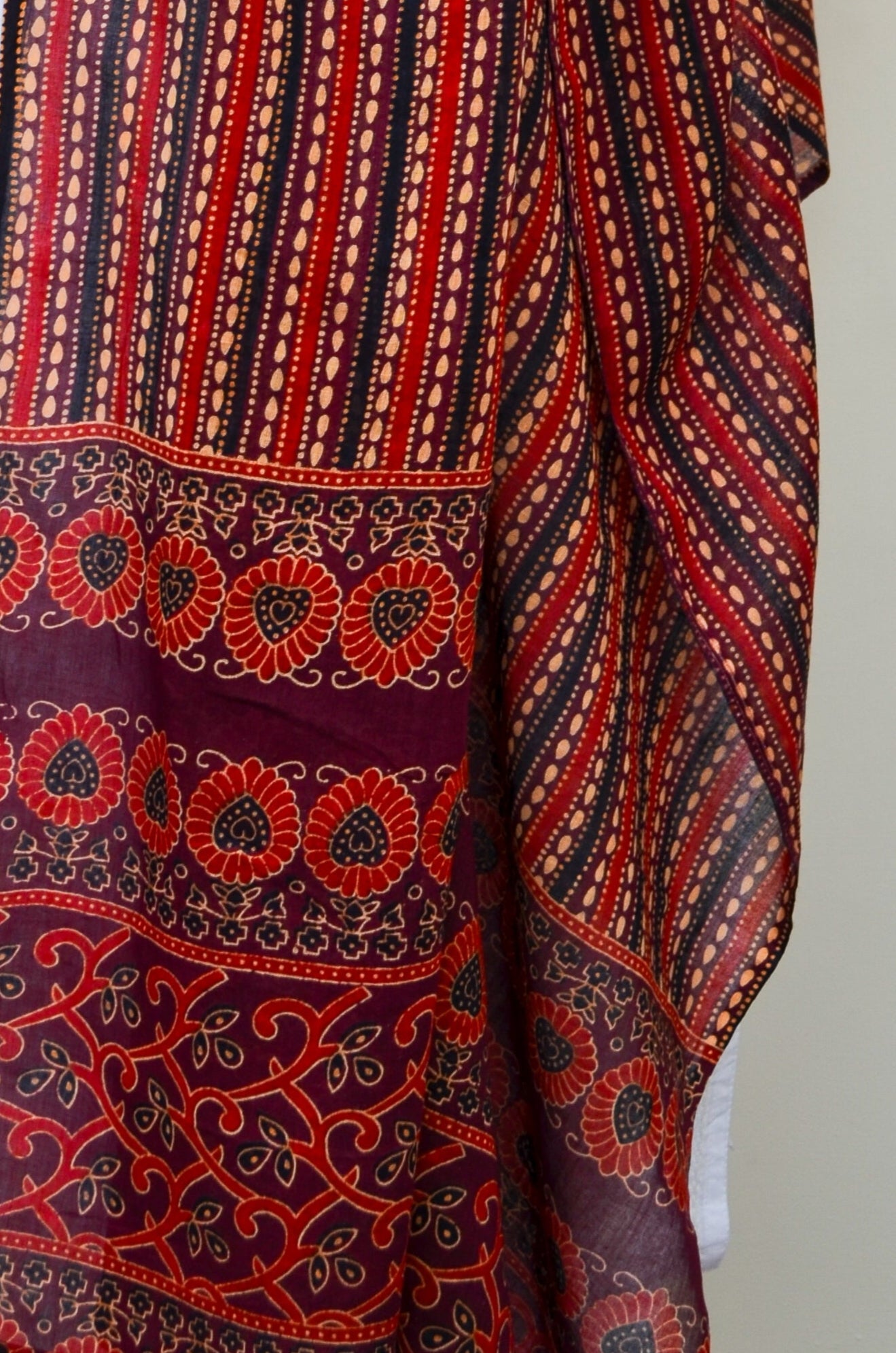 Sutra - Ajrakh Hand Block Printed Pure Cotton Dupatta - Pinaachi