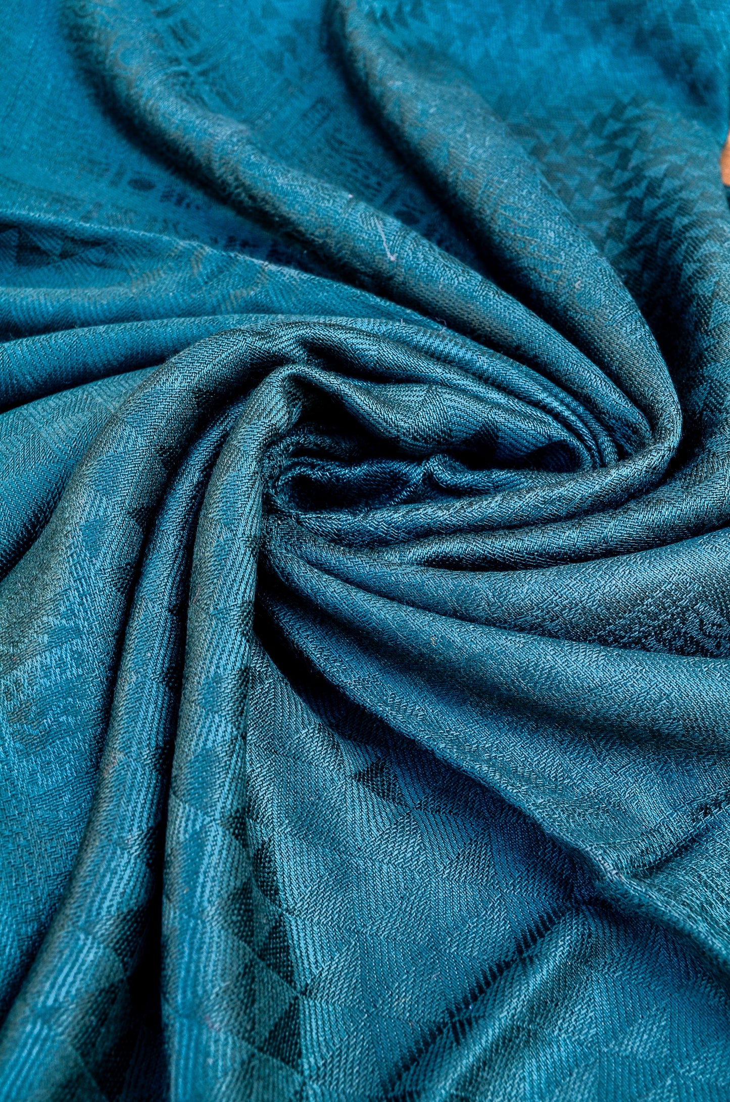 Soft black green jacquard stole with elegant texture perfect for styling and warmth