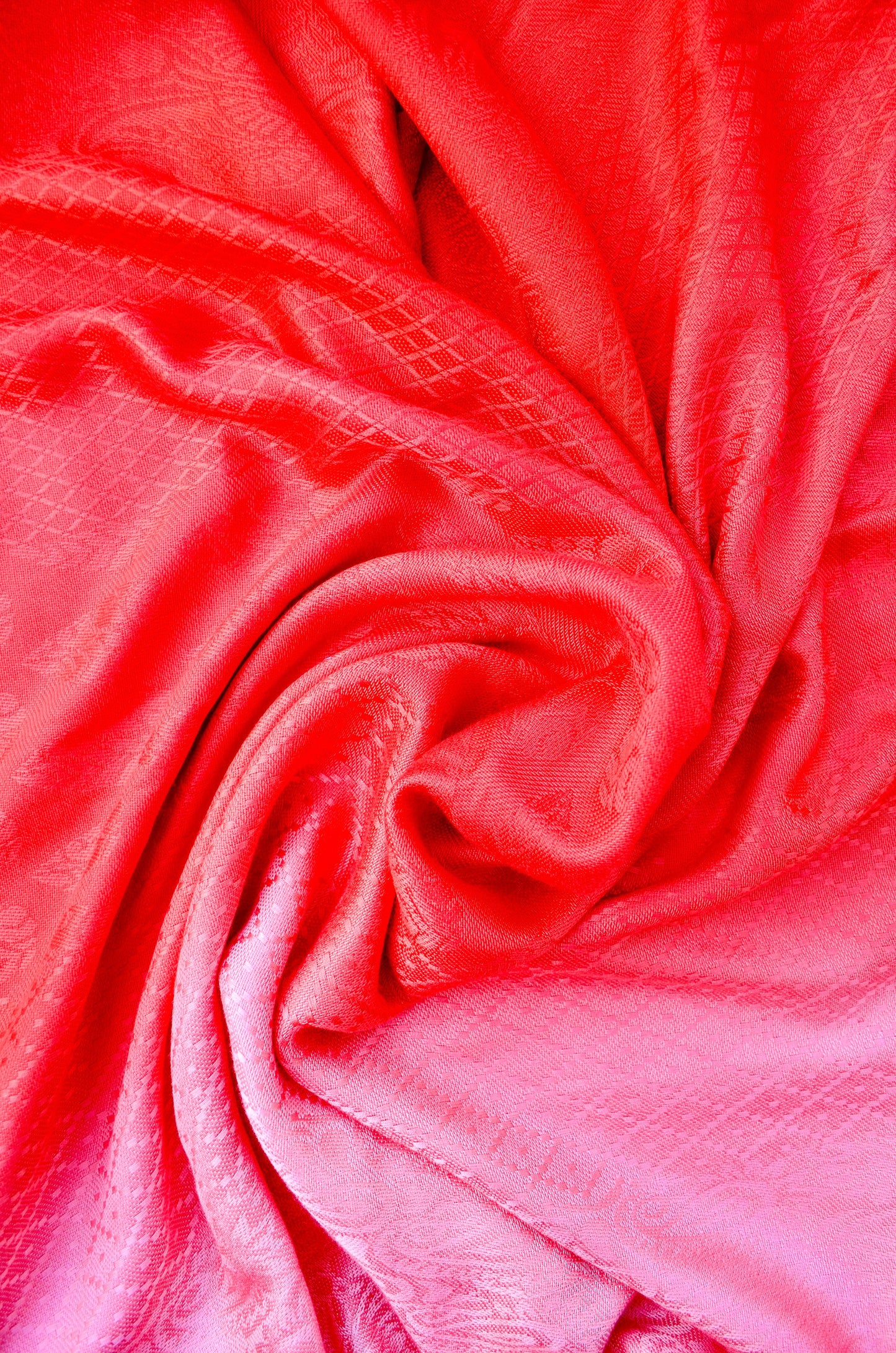 Pinaachi crimson jacquard stole in a luxurious soft texture with a vibrant pattern