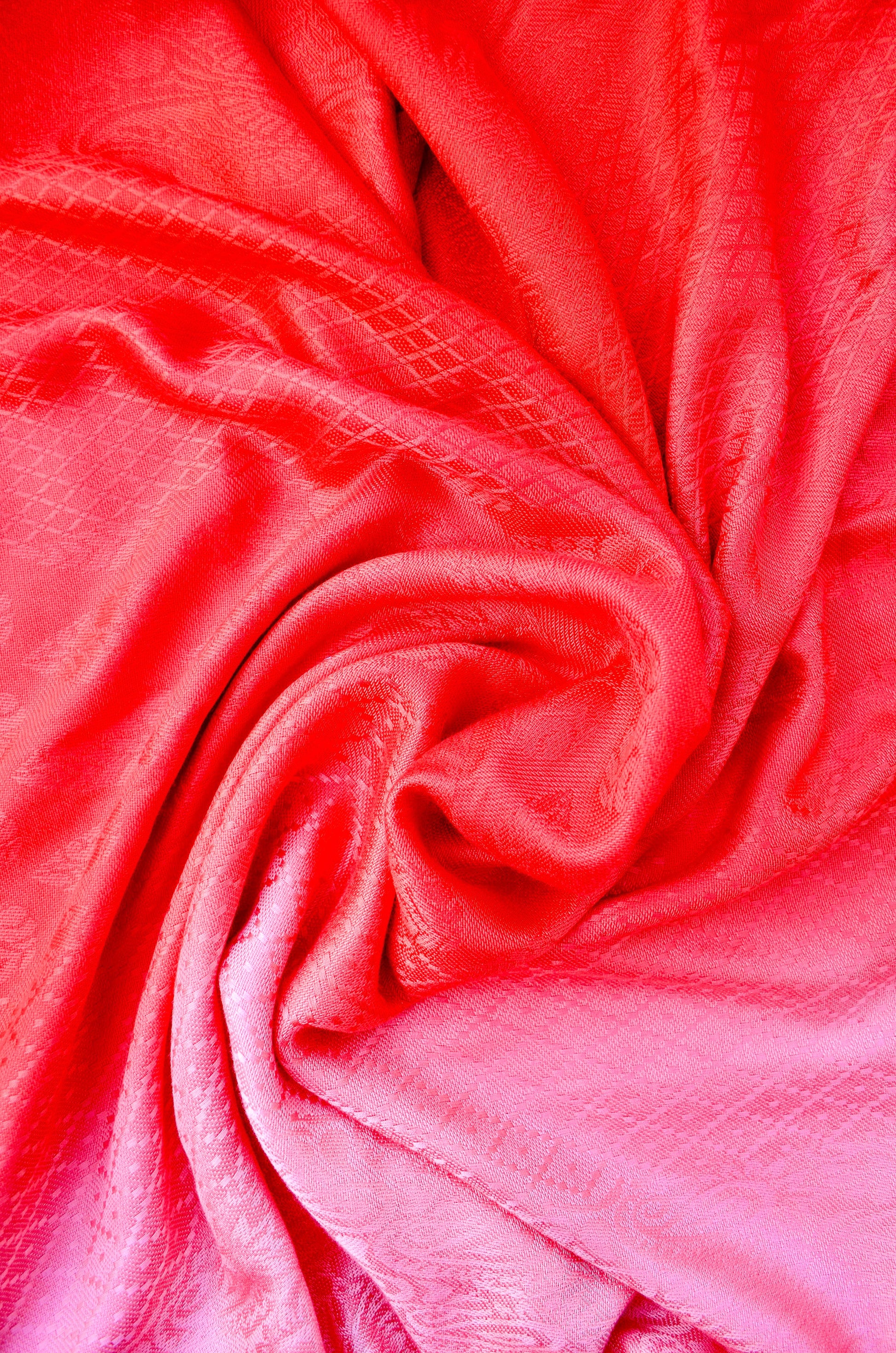 Pinaachi crimson jacquard stole in a luxurious soft texture with a vibrant pattern