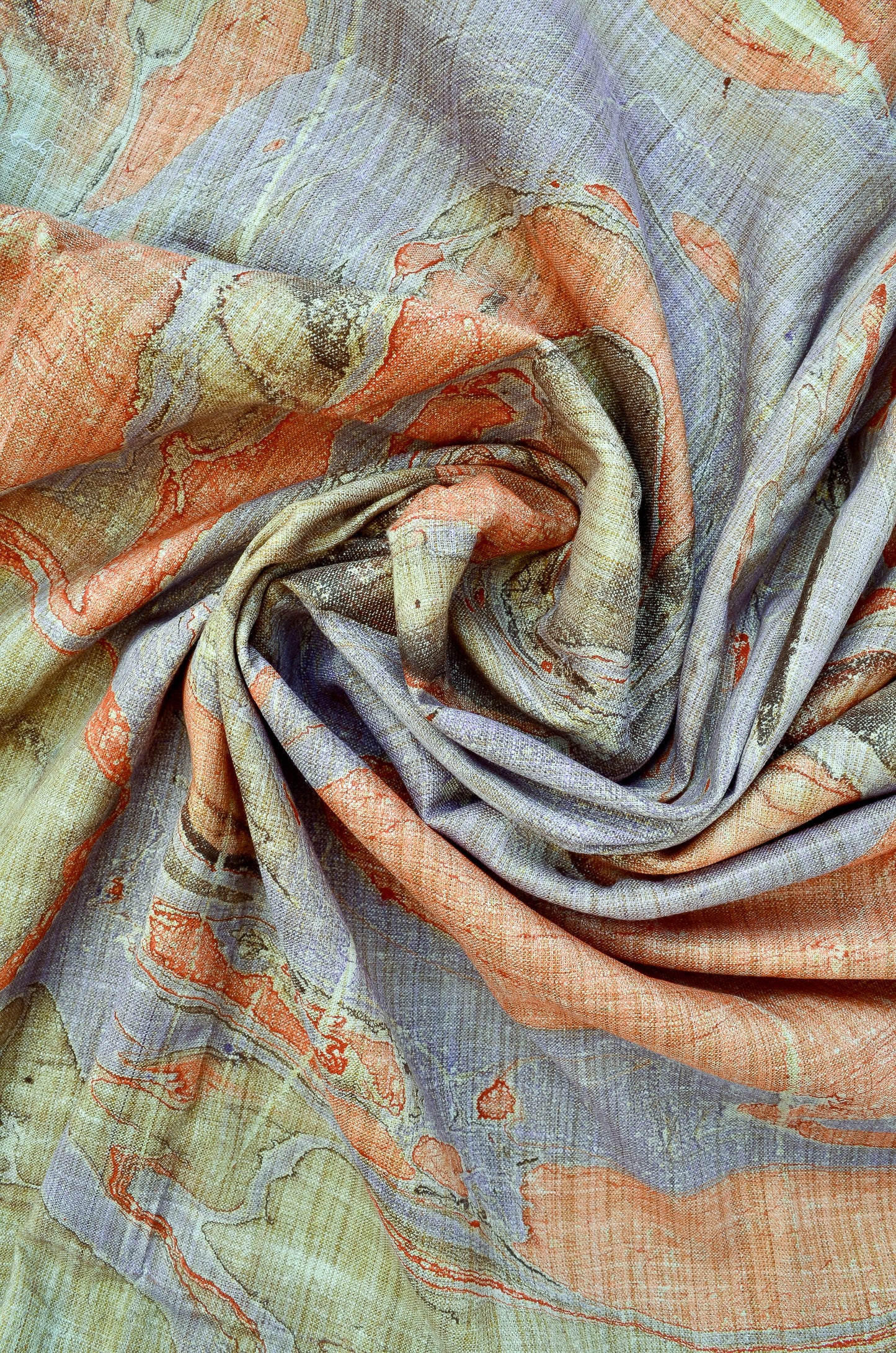 Beautiful handwoven cotton marble printed dupatta in warm tones, perfect for any occasion