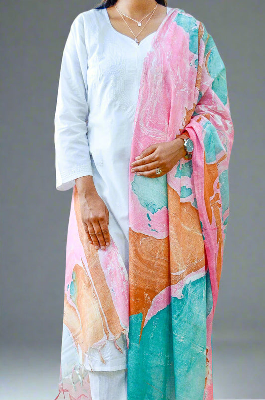 Elegant handwoven cotton silk dupatta in vibrant colors for stylish outfits