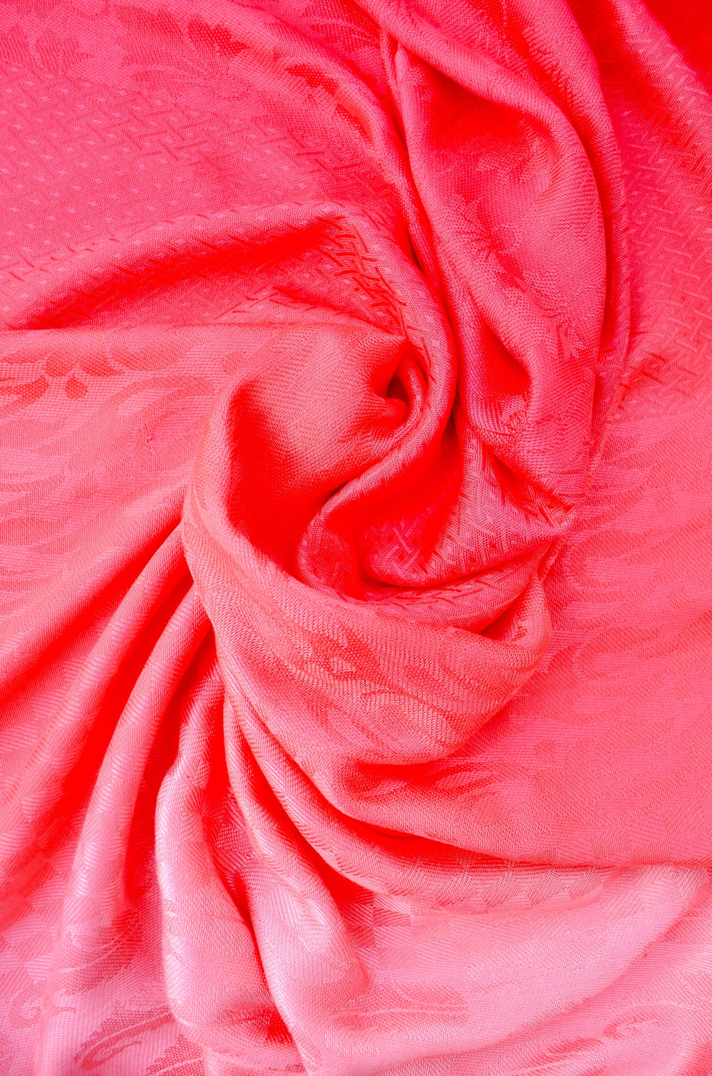 Stylish red gradient jacquard stole with a soft texture, perfect for adding elegance to any outfit