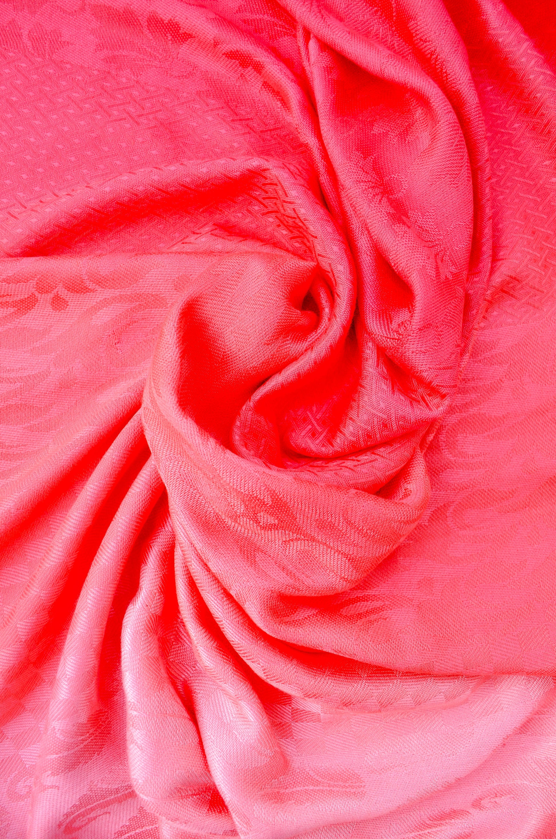 Stylish red gradient jacquard stole with a soft texture, perfect for adding elegance to any outfit