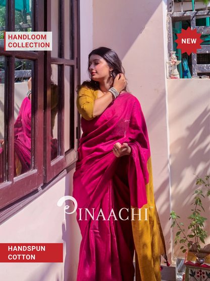 Pinaachi Samya Handloom Magenta Pink Cotton Saree
