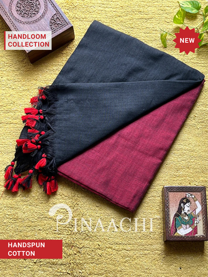 Pinaachi Samya Handloom Red Dual Color Cotton Saree
