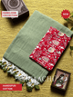 Pinaachi Handloom Solid Mint Green Cotton Saree