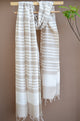 Unisex Gray Fine Striped Handwoven Cotton Silk Stole