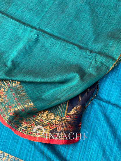 Pinaachi Handloom Navy Blue Cotton Silk Saree