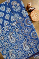 Malhar - Indigo Patch Work Ajrak Hand Block Printed Cotton Silk Dupatta