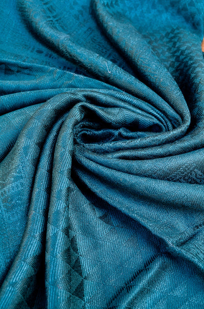 Soft black green jacquard stole with elegant texture perfect for styling and warmth