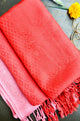 Vermilion Veil - Crimson Gradient Jacquard Stole