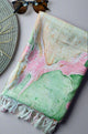 Flamingo Breeze - Handwoven Cotton Silk Marble Printed Dupatta