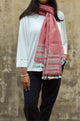 Handwoven Pure Merino Wool Dewra Mirror Stole – Pink