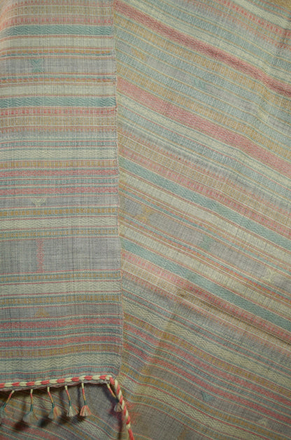 Kutchhi traditional shawl by Pankaj Bhimji Vankar in soft pastel colors with intricate patterns