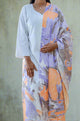 Iris Horizon - Handwoven Cotton Silk Marble Printed Dupatta