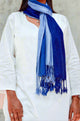 Midnight Blue Gradient Jacquard Stole