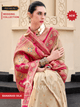 Pinaachi Kumud Cream Soft Banarasi Silk Saree