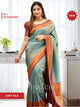 Pinaachi Blue & Maroon Self Design Licchi Silk Saree