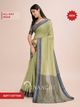 Pinaachi Green Cotton Saree with Woven Border
