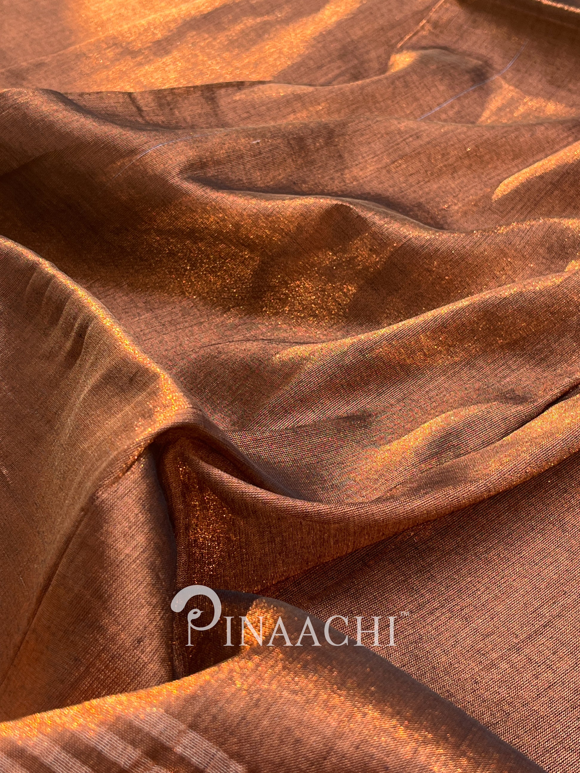 Handloom coffee tissue saree by Pinaachi with rich texture and elegant sheen
