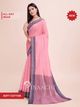 Pinaachi Pink Cotton Saree with Woven Border