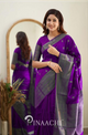Pinaachi Violet Litchi Silk Saree